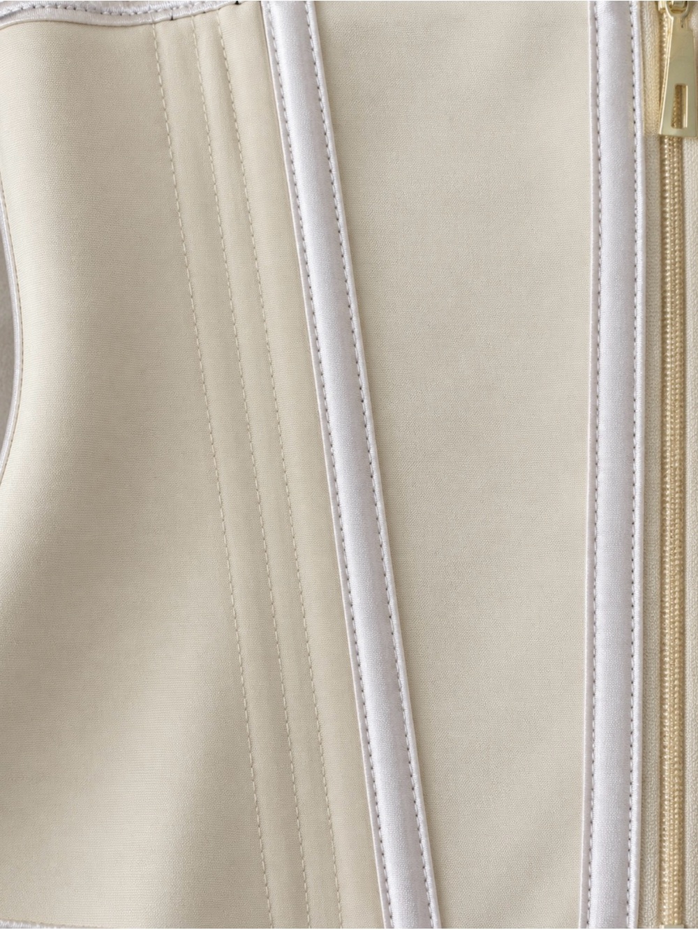 13-Bone Latex Waist Trainer with Hooks & Zipper - Beige - Small - Picture 3 of 6